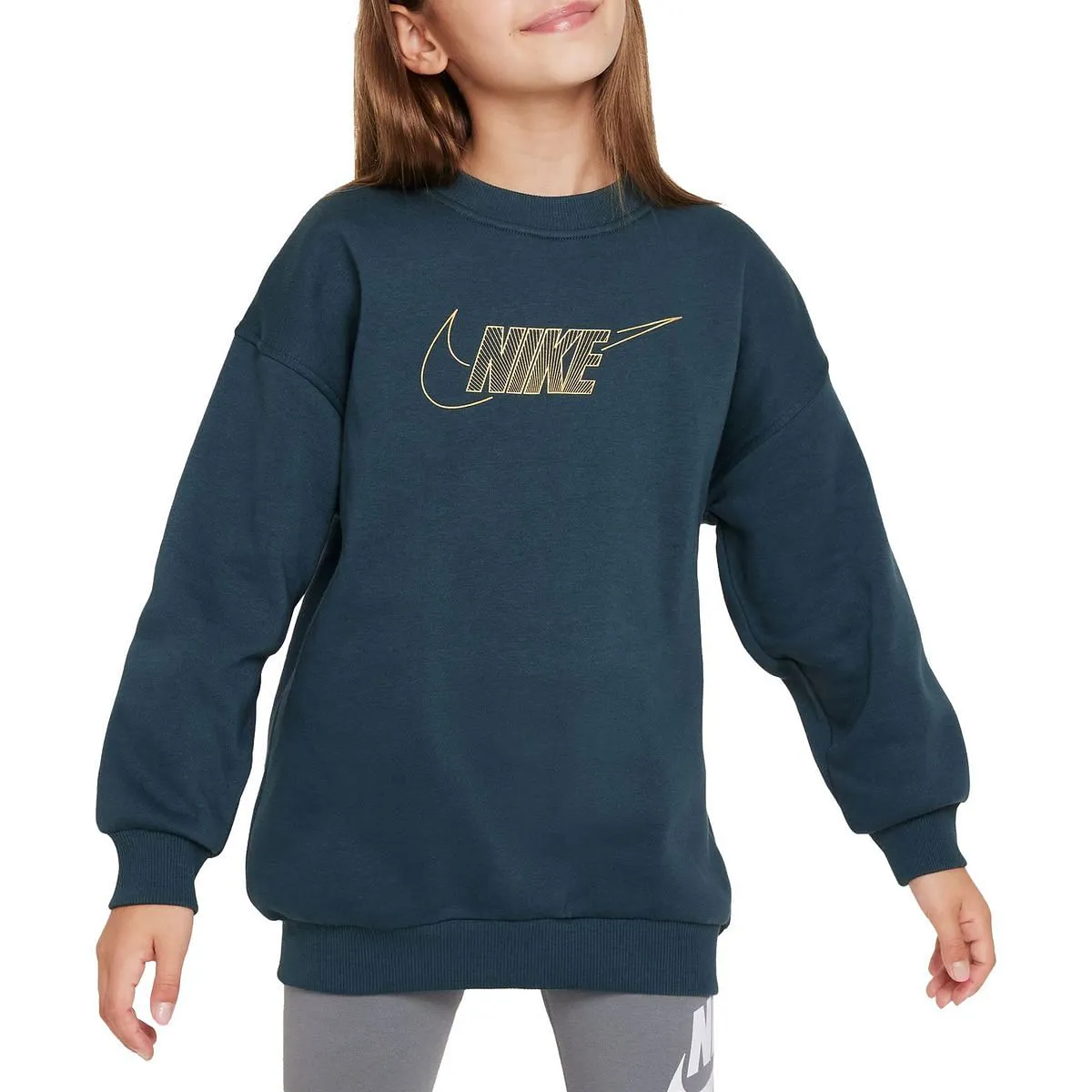      NIKE FELPA GIROCOLLO LOGO SHINE BAMBINA  