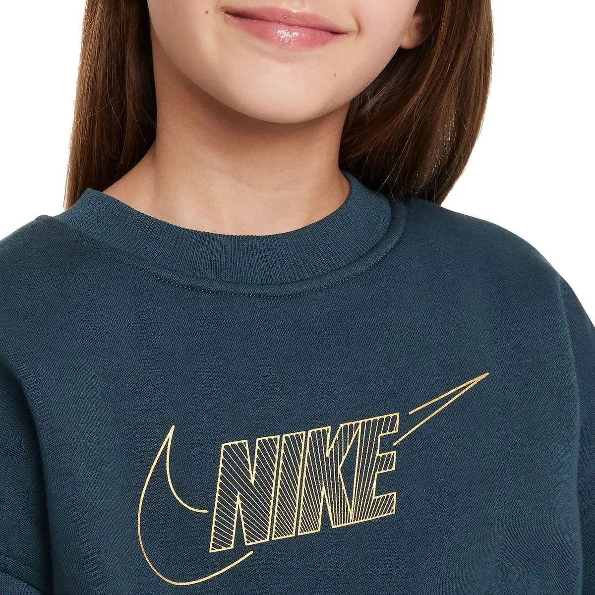      NIKE FELPA GIROCOLLO LOGO SHINE BAMBINA  