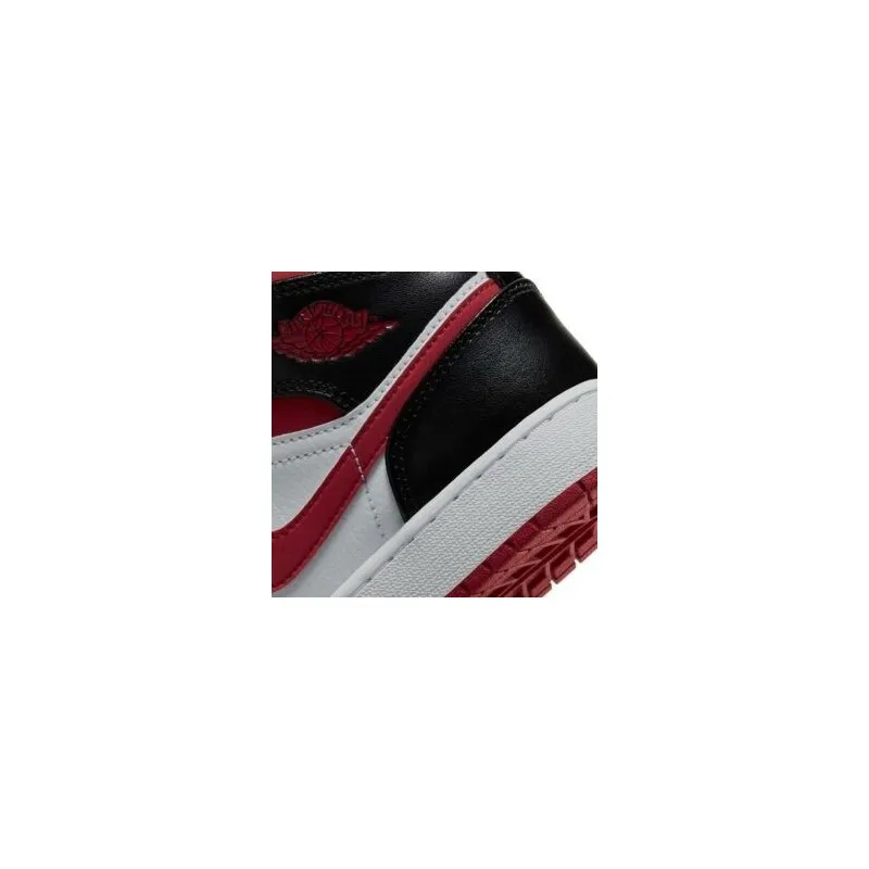 Nike Jordan 1 Mid Bianco-Nero-Rosso Bambino