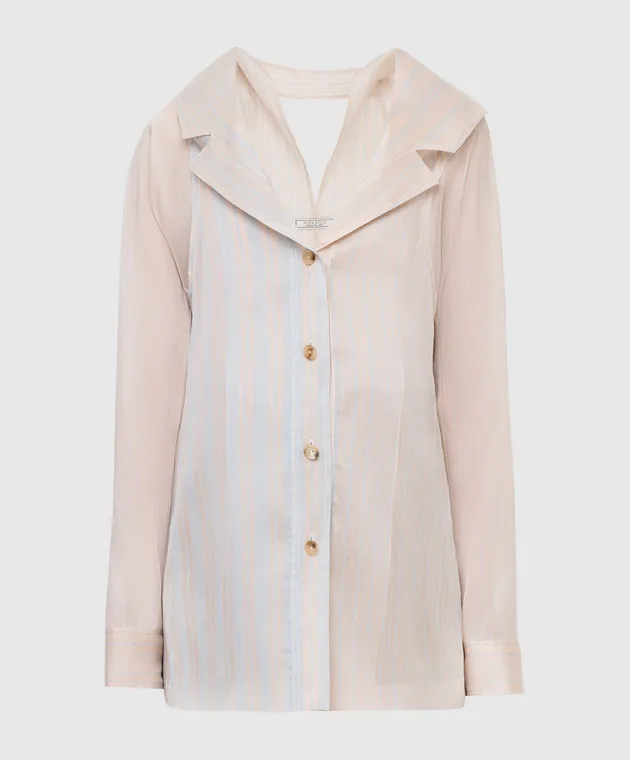 NINA RICCI Blusa in seta beige 20ECTO066SE1324