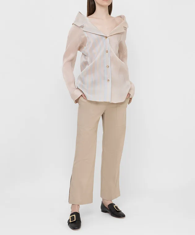 NINA RICCI Blusa in seta beige 20ECTO066SE1324