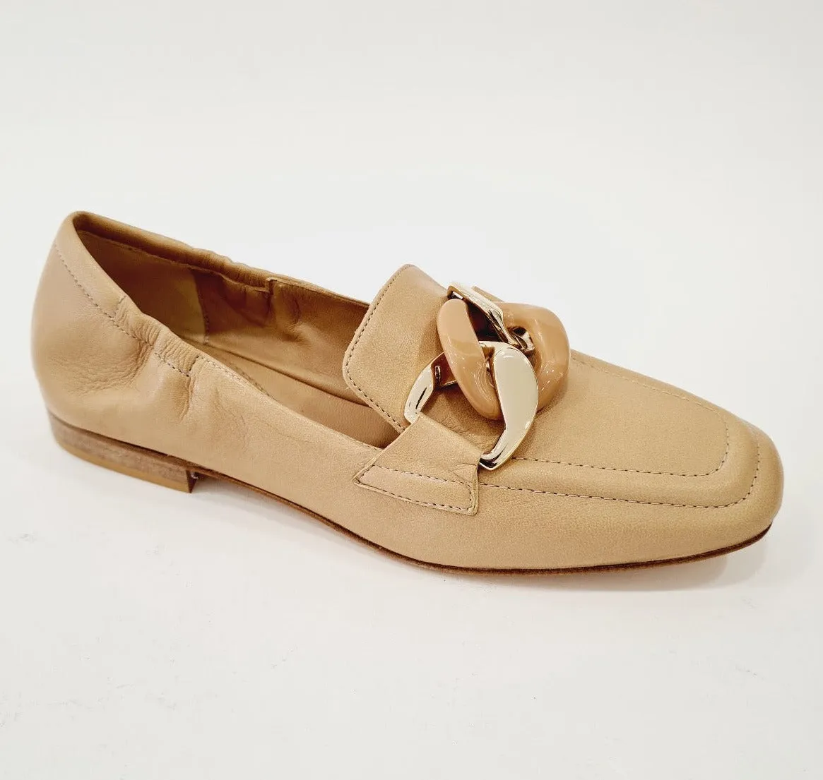 Noa Mocassino nappa  nude accessorio catena oro-nude rif.86