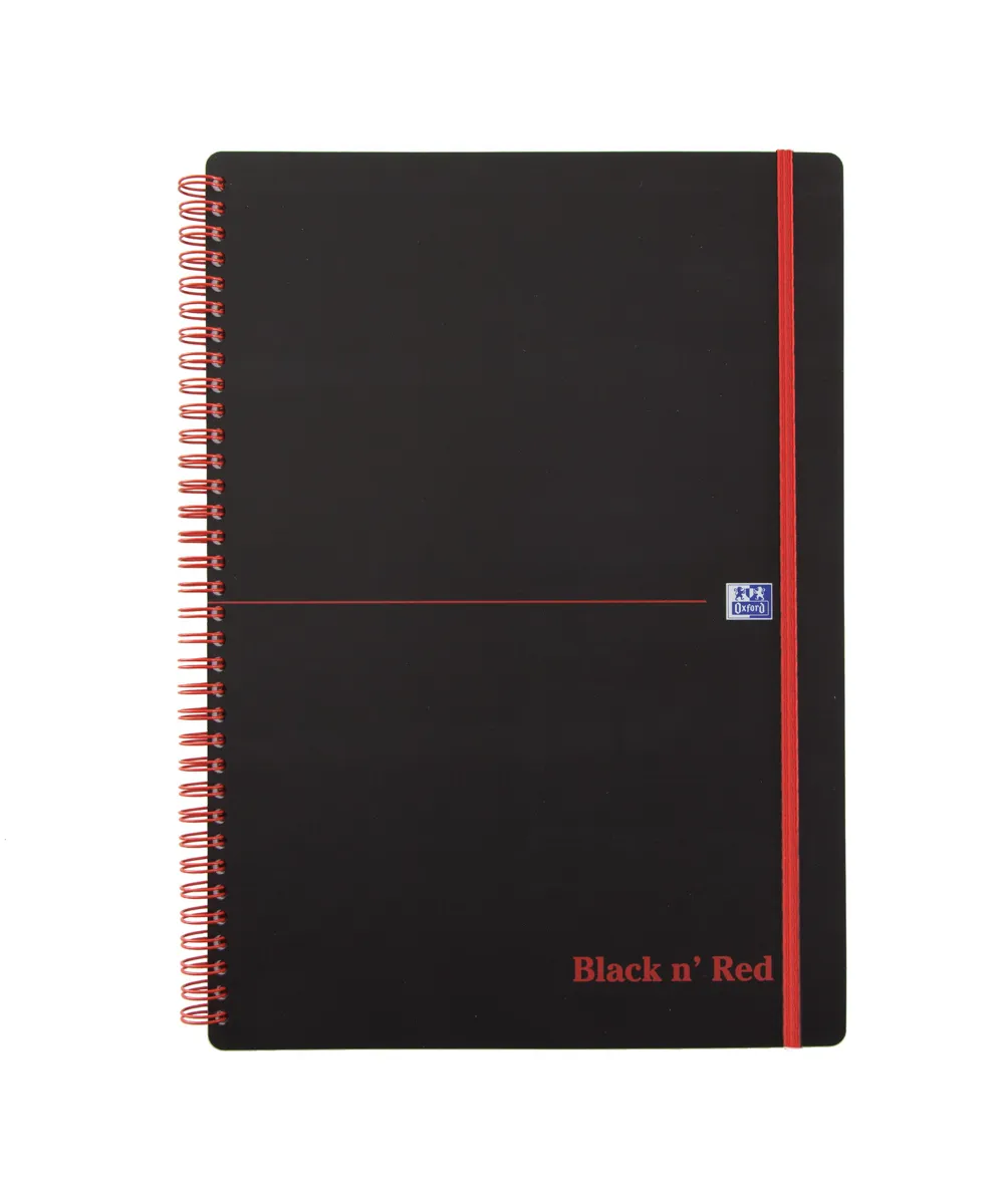 Notepad A4 Nero/rosso Copertina rigida 70 fogli