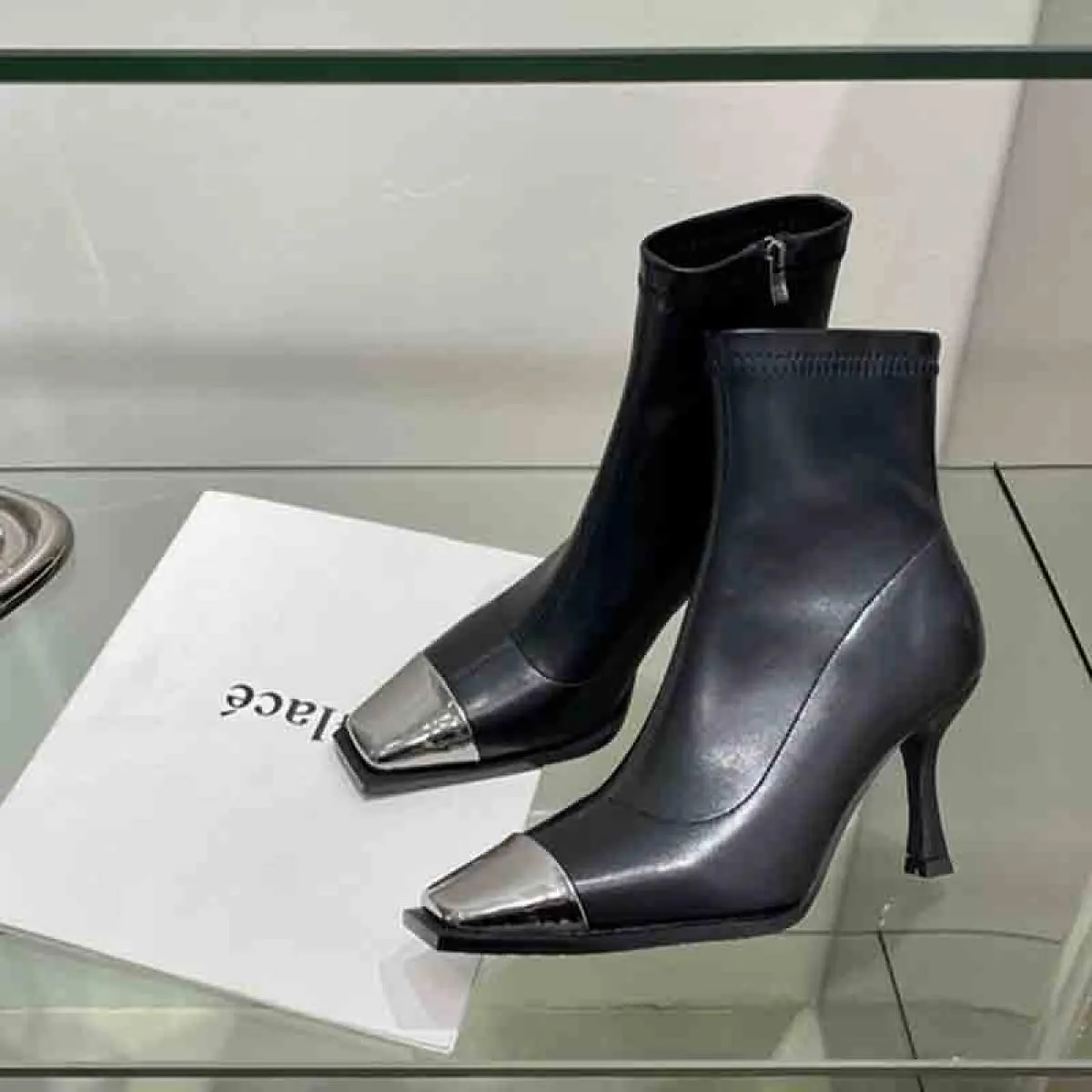 Nuova tendenza inverno donna scarpe con tacco medio tacchi a spillo stivaletti Chelsea 2023 pompe vestito da moda Goth punta qua