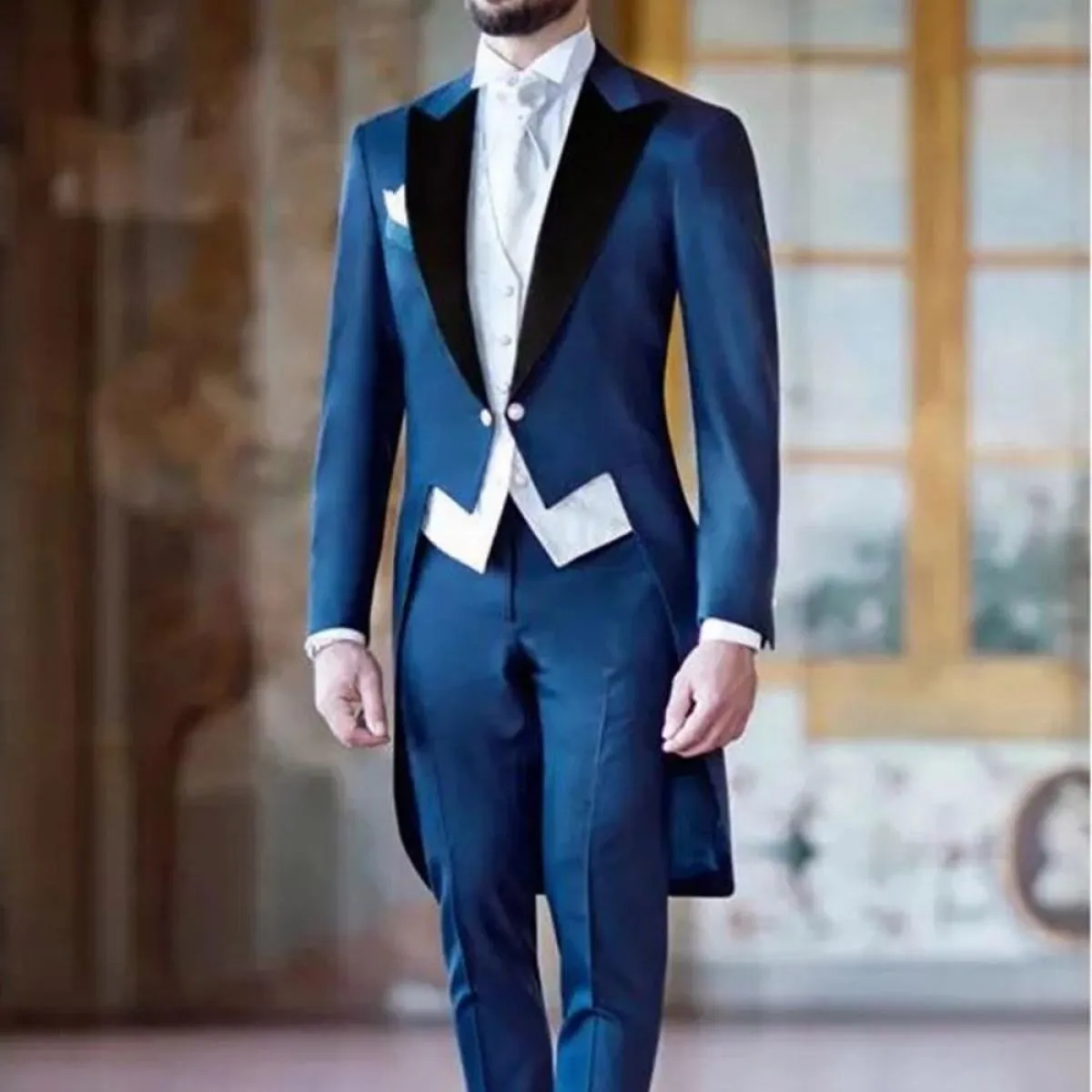 Nuovo arrivo bello One Button Groomsmen Slim Fit Smoking Abiti da uomo Prom Wedding Picco risvolto Miglior blazer (giacca + pant
