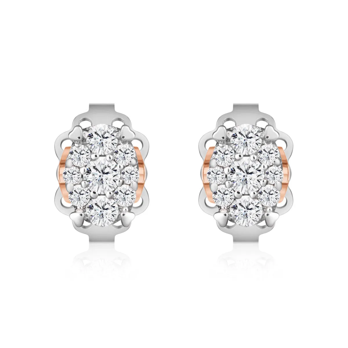 Orecchini in oro bianco con ovale di diamanti