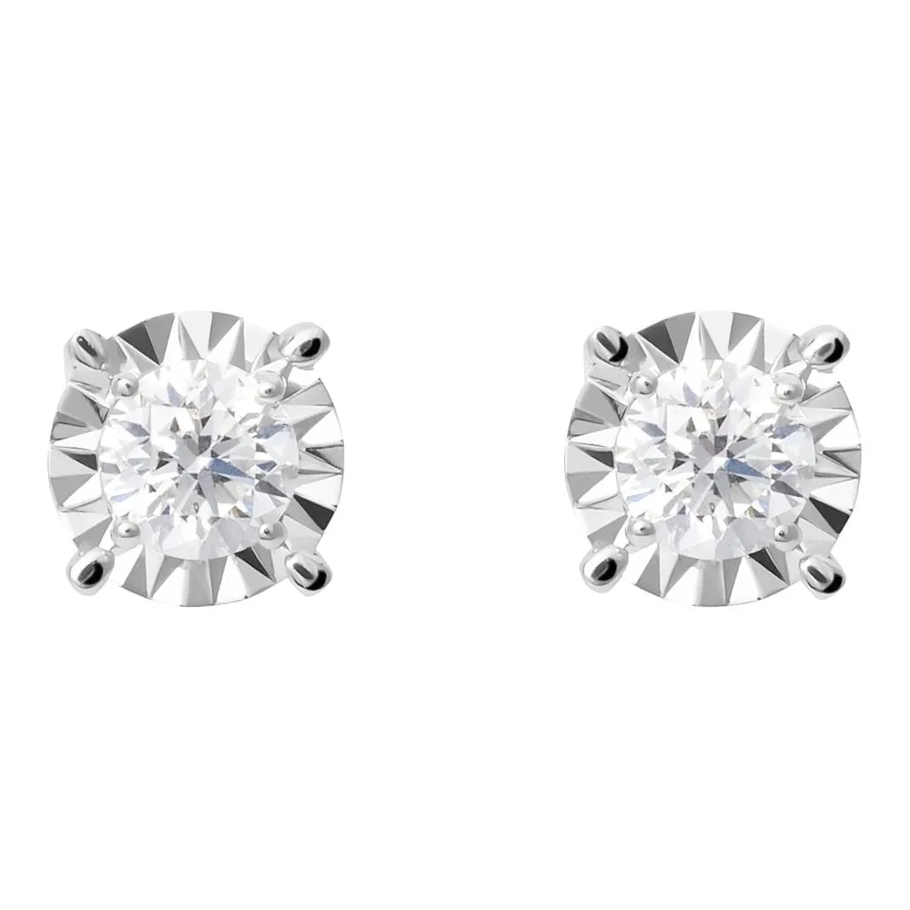 Orecchini Lobo Punto Luce Diamotion Oro Bianco 750/1000 Diamante Bianco 0,36 ct 1682901