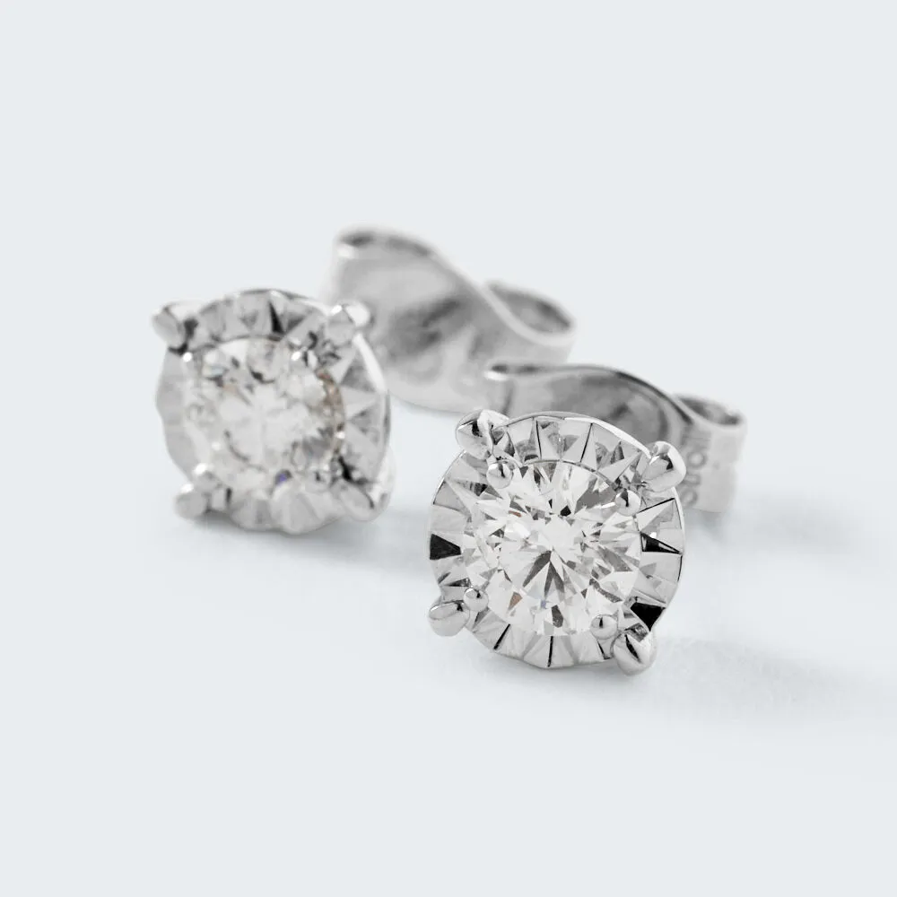 Orecchini Lobo Punto Luce Diamotion Oro Bianco 750/1000 Diamante Bianco 0,36 ct 1682901