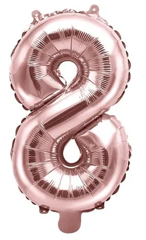 Palloncino metallico numero 8 oro rosa 35 cm