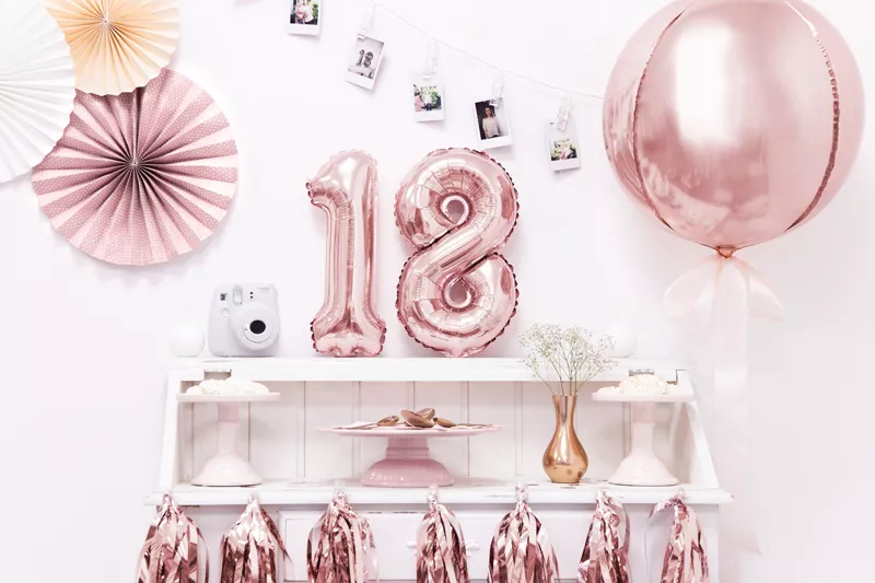 Palloncino metallico numero 8 oro rosa 35 cm