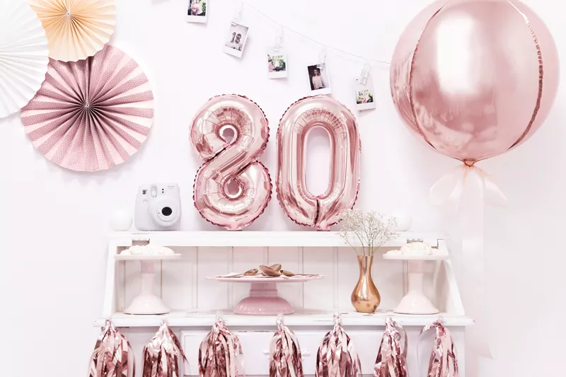 Palloncino metallico numero 8 oro rosa 35 cm