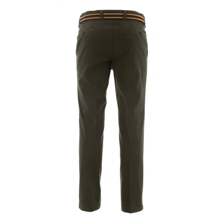 Pantaloni chino Henk ter Horst in cotone elasticizzato verde