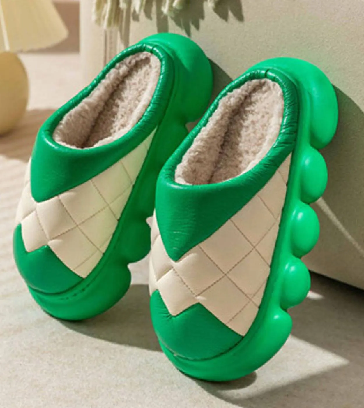 Pantofole con plateau in pelle PU Ciabatte in pelle PU Scarpe in pelle PU Pantofole da donna Pantofole da donna