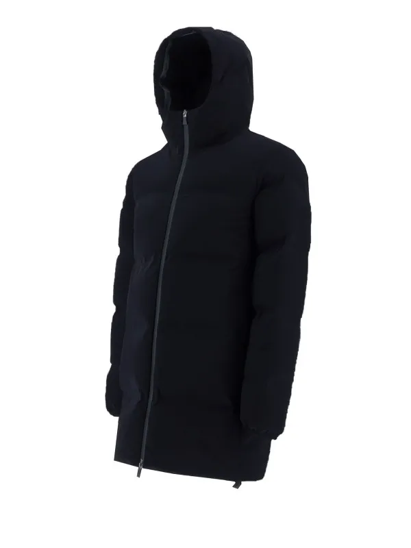 Parka in matt stretch fabric with hood
