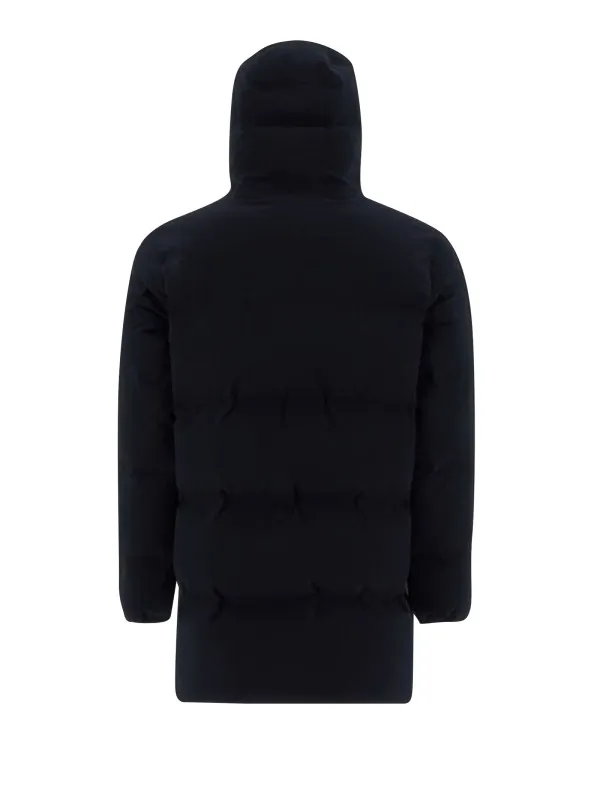 Parka in matt stretch fabric with hood