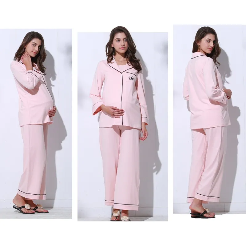 Pigiama premaman allattamento in cotone 3 pz