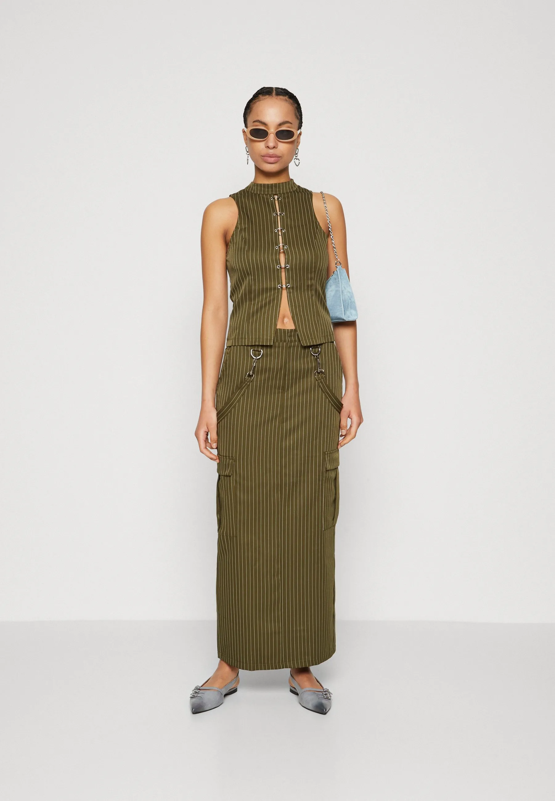PINSTRIPE SKIRT - Gonna lunga