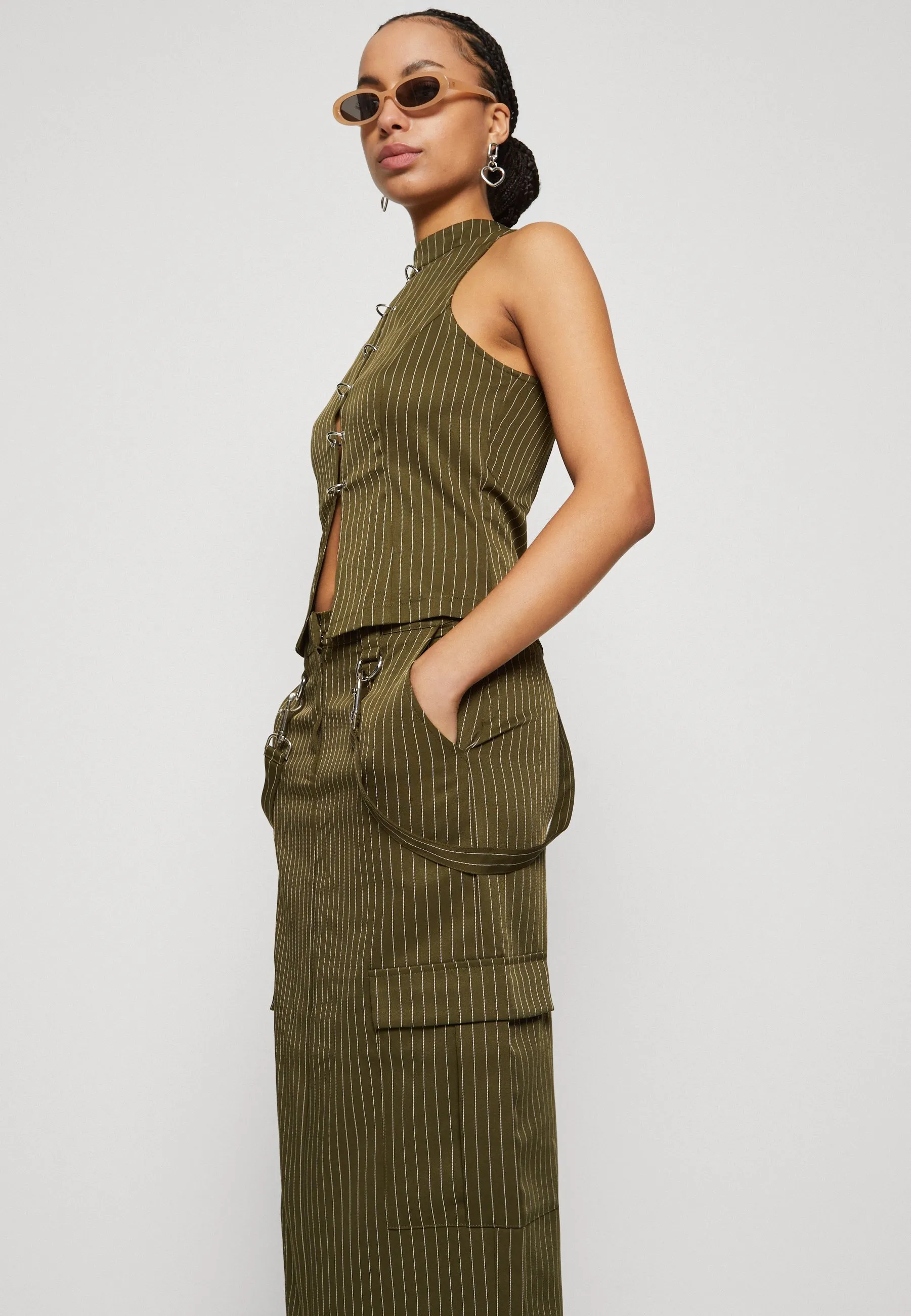 PINSTRIPE SKIRT - Gonna lunga