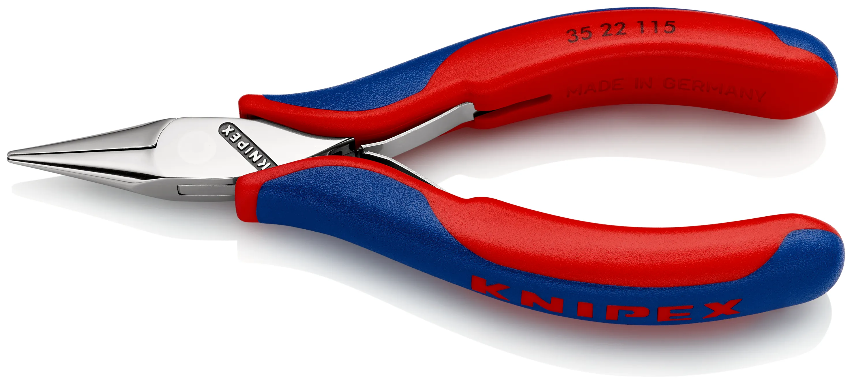 Pinze a becchi lunghi Knipex in Cuscinetto a sfera in acciaio cromato, lungh. 115 mm Ad angolo retto