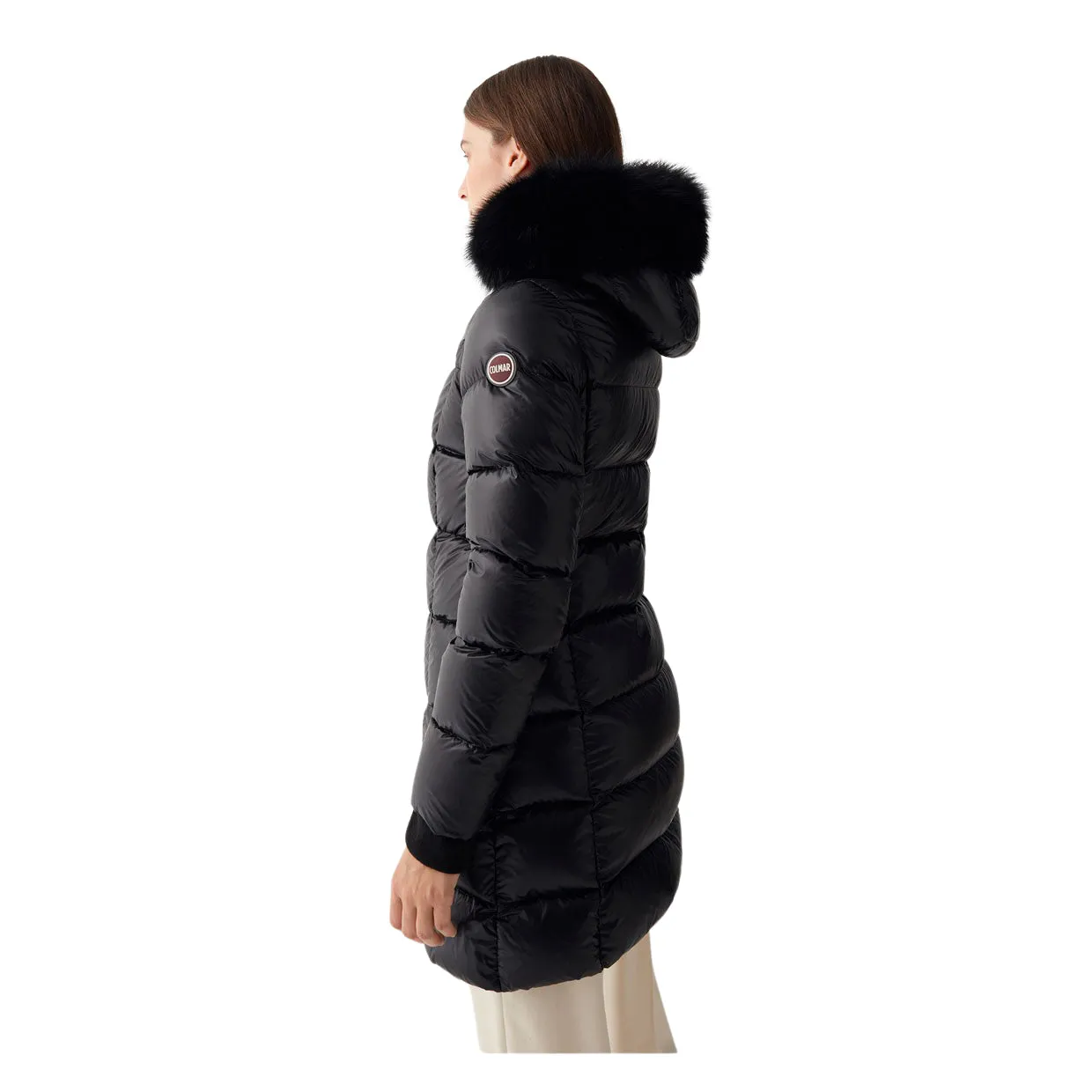 Piumino Donna Colmar Cangiante Vera Pelliccia Nero