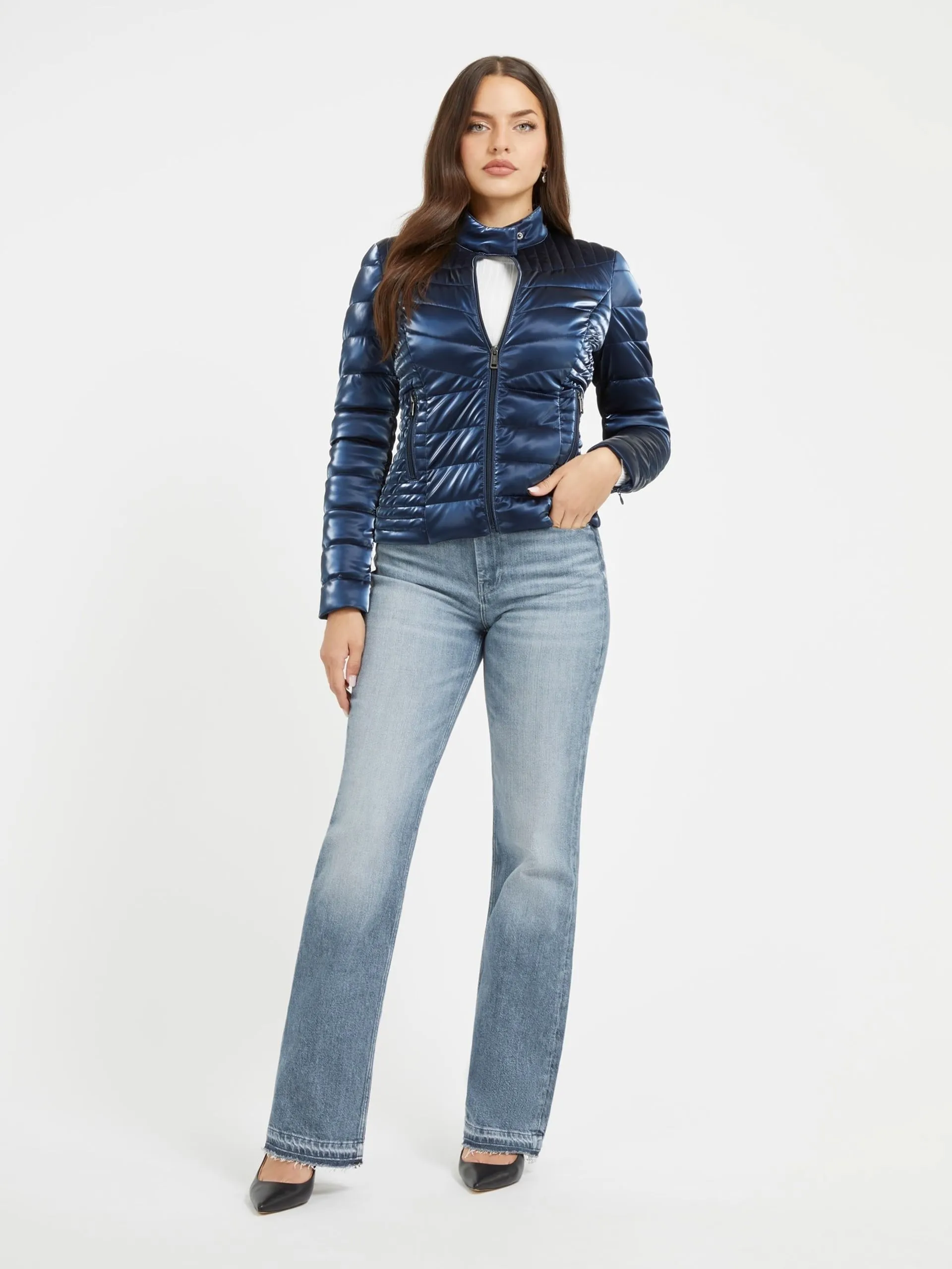 Piumino laminato vestibilità slim guess