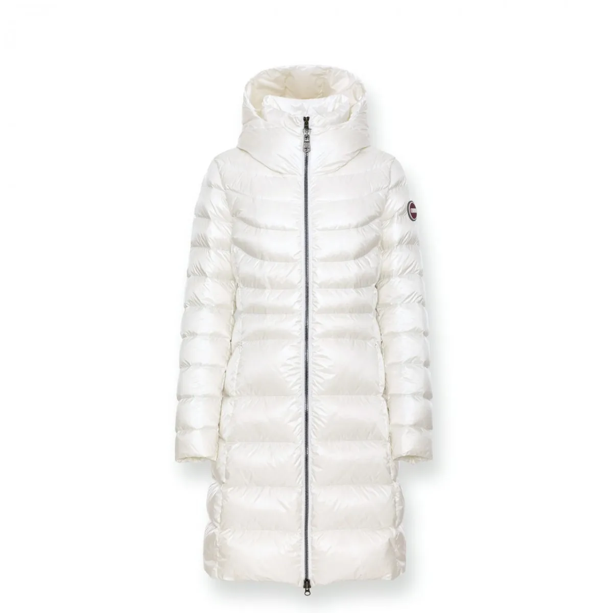 Piumino Lungo Con Pettorina White