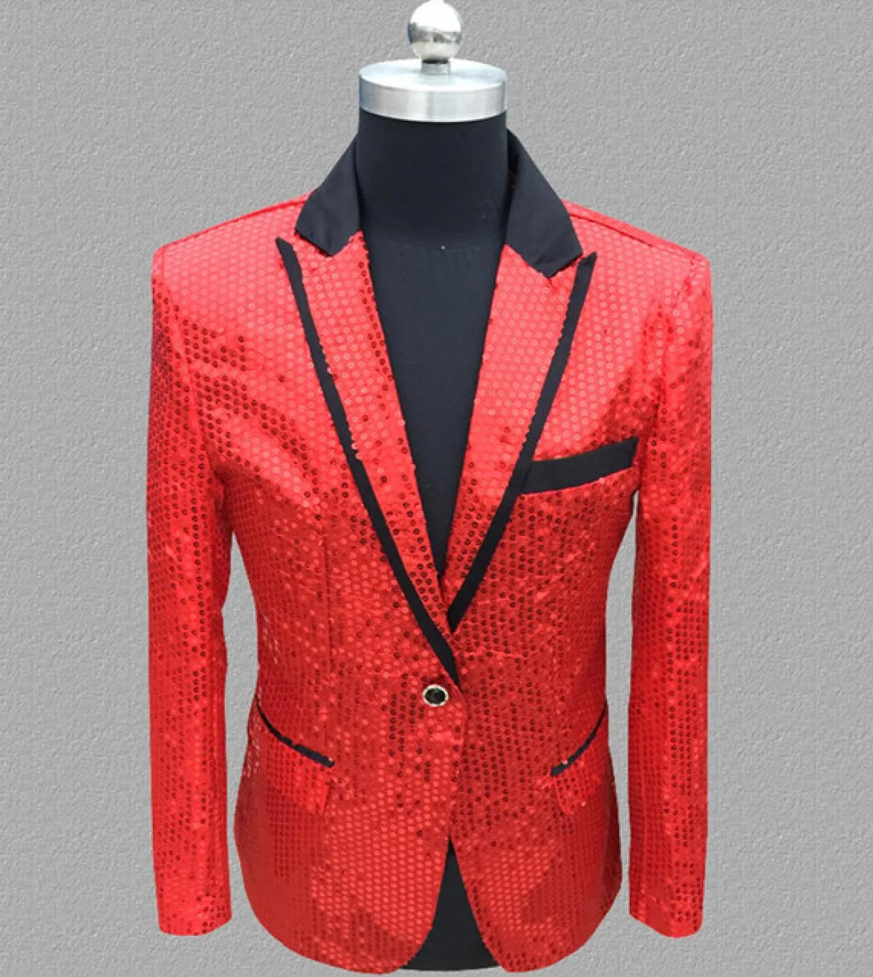 Plyesxale Blazer con paillettes blu bianco rosso blu da uomo Blazer da ballo floreale slim fit Giacca da palcoscenico per feste