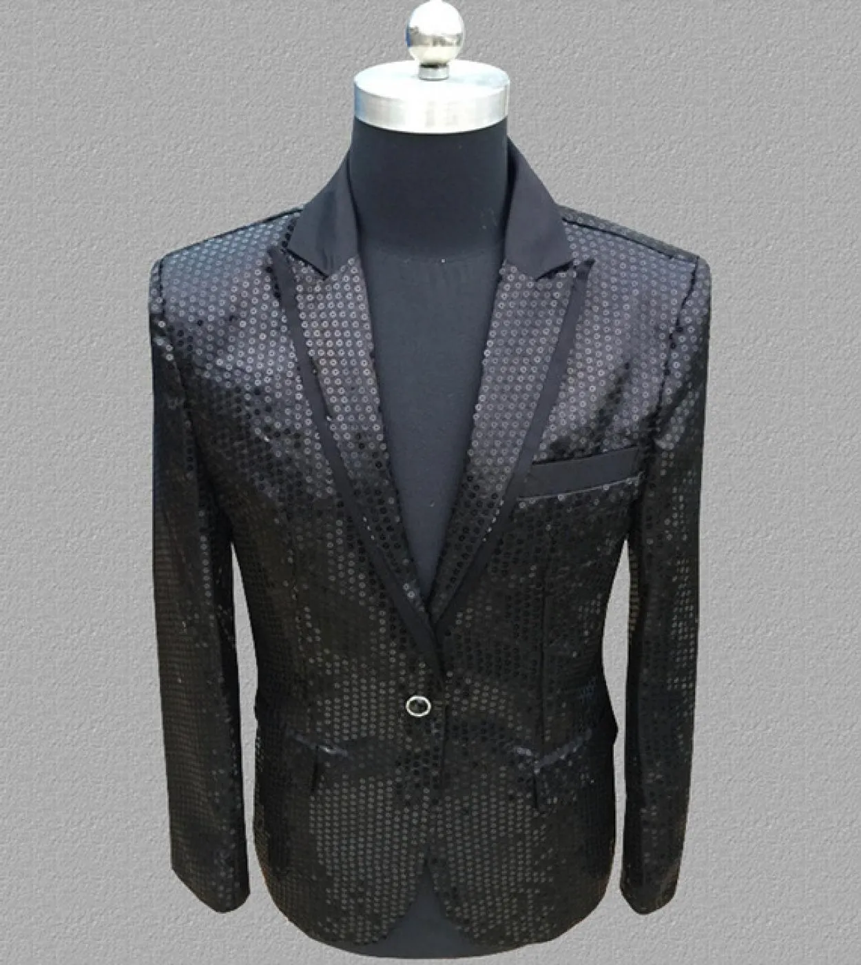Plyesxale Blazer con paillettes blu bianco rosso blu da uomo Blazer da ballo floreale slim fit Giacca da palcoscenico per feste