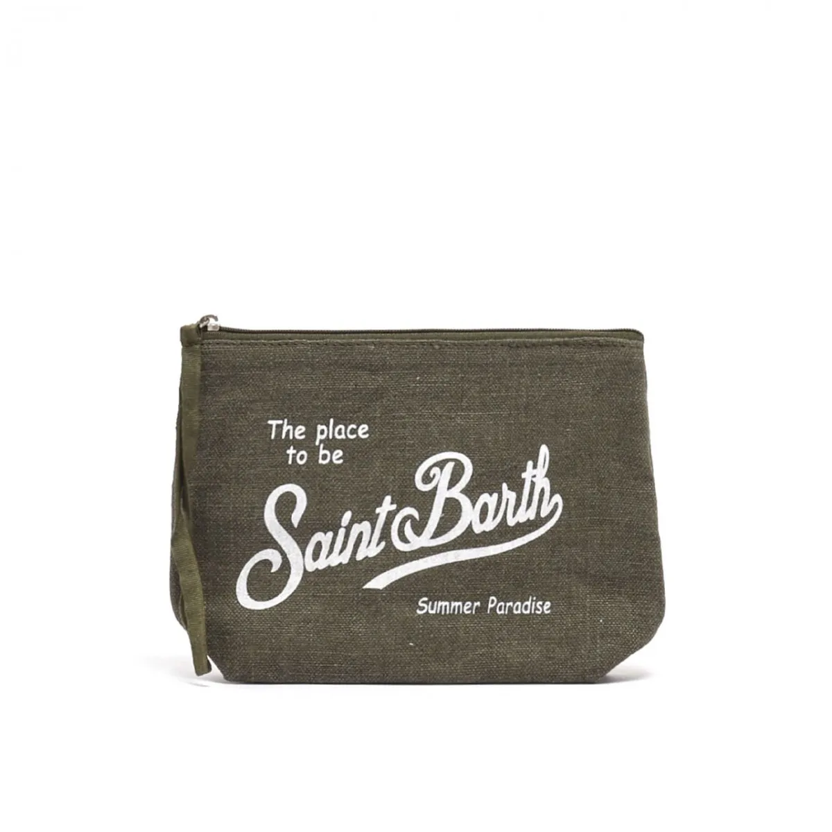 Pochette Aline In Lino Verde Militare