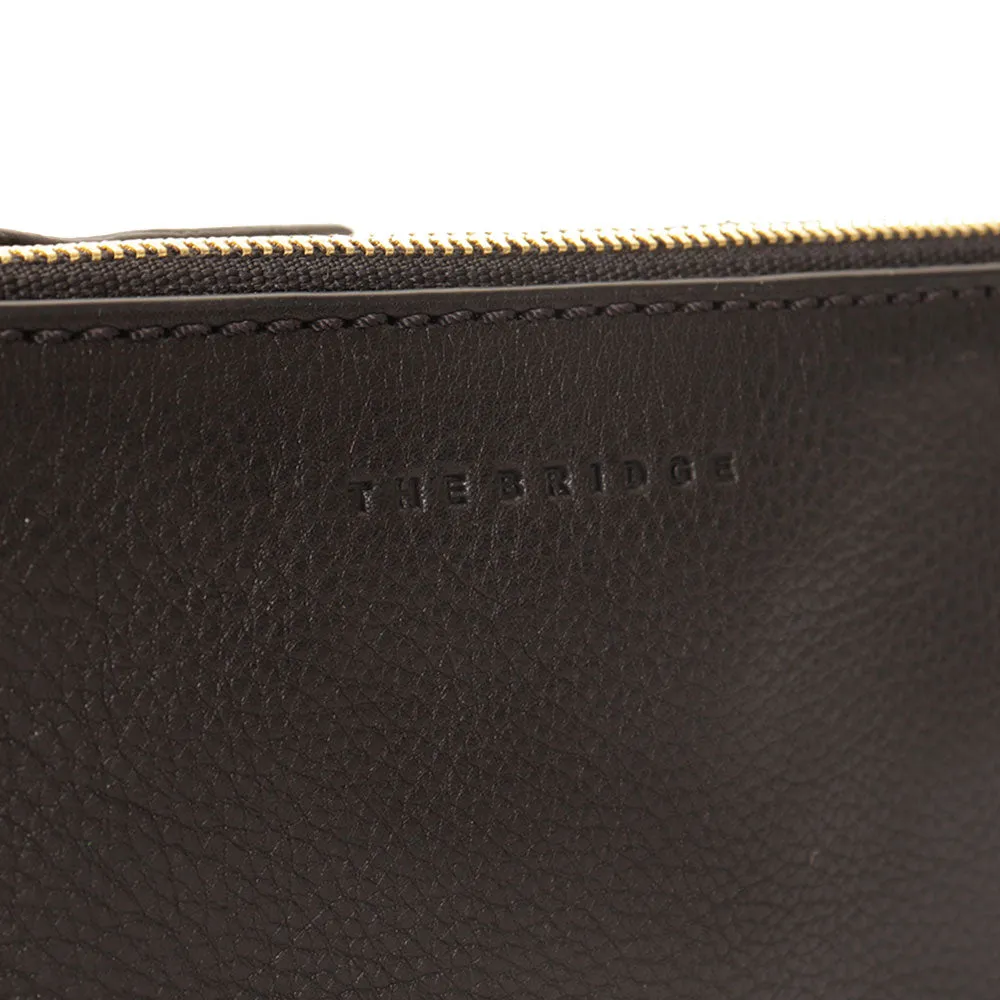 Pochette Donna a Mano THE BRIDGE in Pelle Martellata Nera linea Margherita