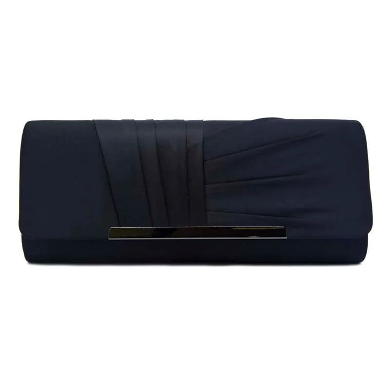 Pochette maxi nera in tessuto 