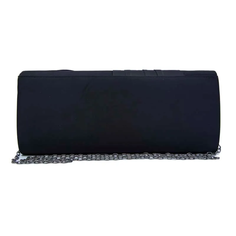 Pochette maxi nera in tessuto 