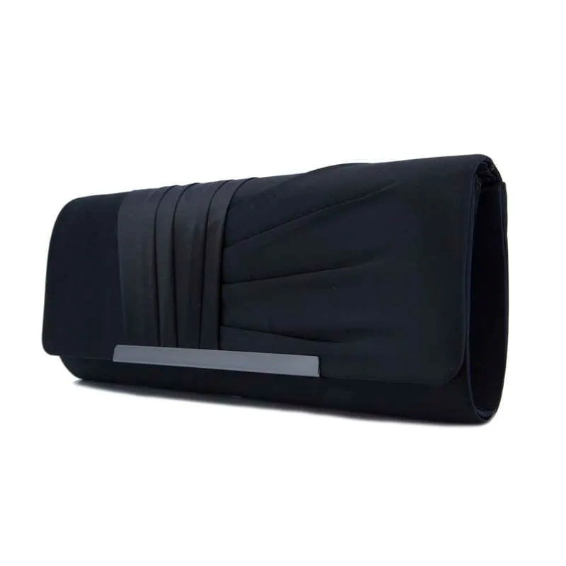 Pochette maxi nera in tessuto 