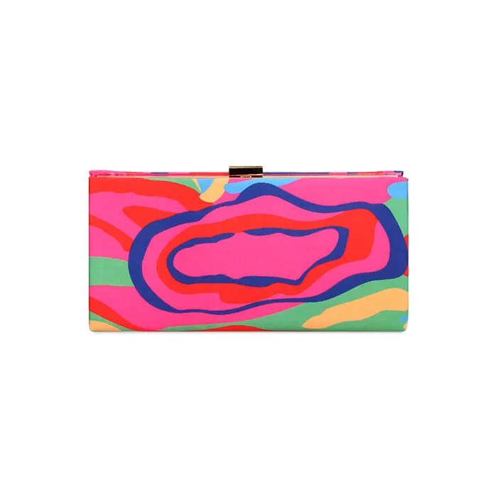Pochette multicolor in raso