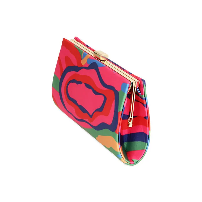 Pochette multicolor in raso