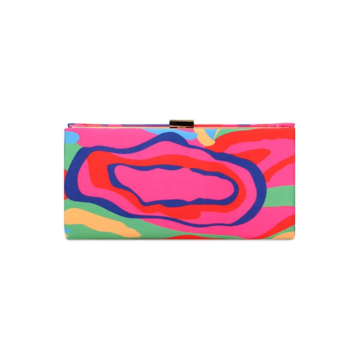Pochette multicolor in raso