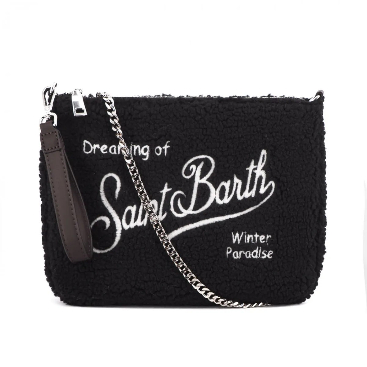 Pochette Parisienne In Tessuto Sherpa, Nero