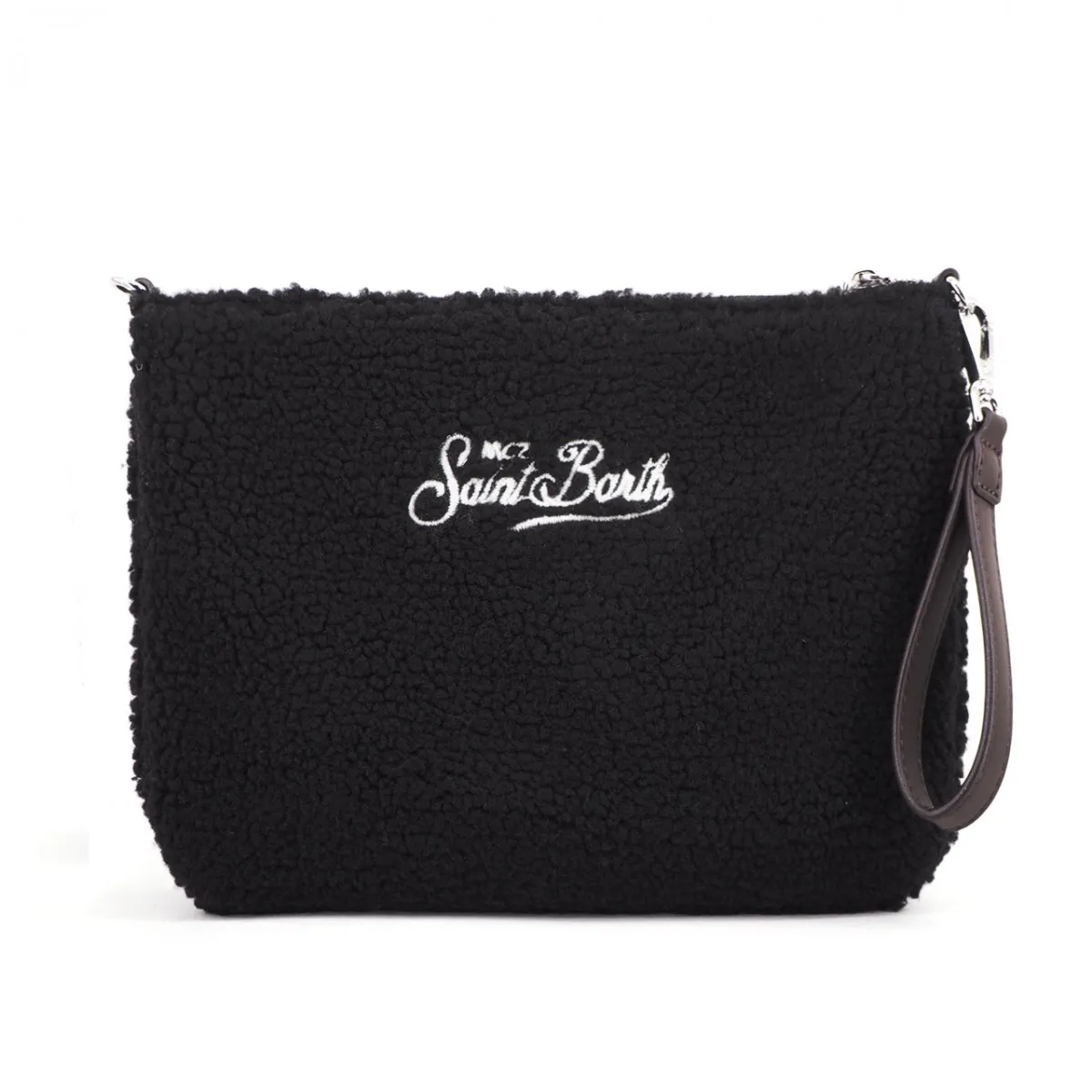 Pochette Parisienne In Tessuto Sherpa, Nero