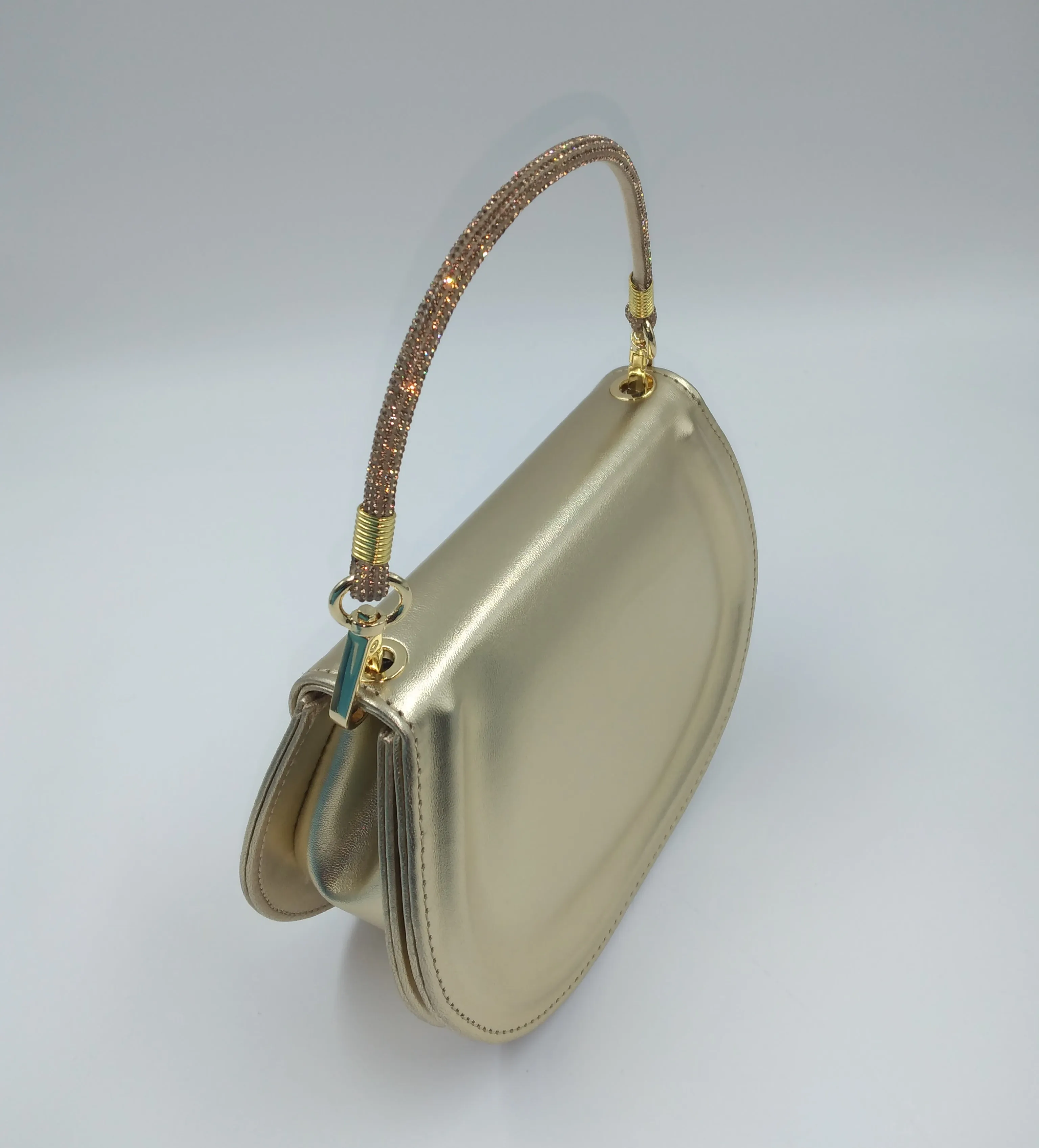 POCHETTE PLATINO MANICO STRASS