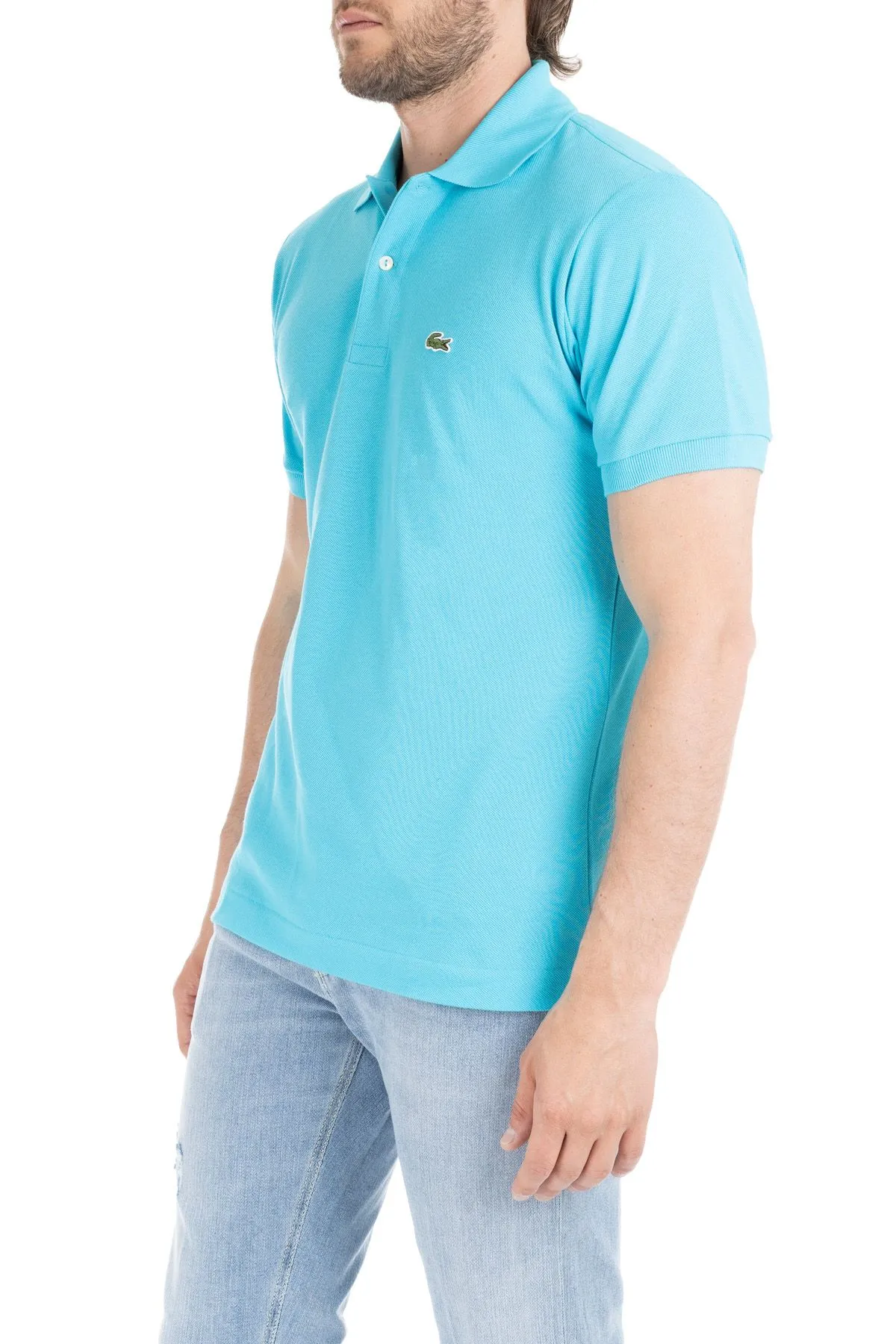 POLO CLASSICA CELESTE IN PIQUE' DI COTONE