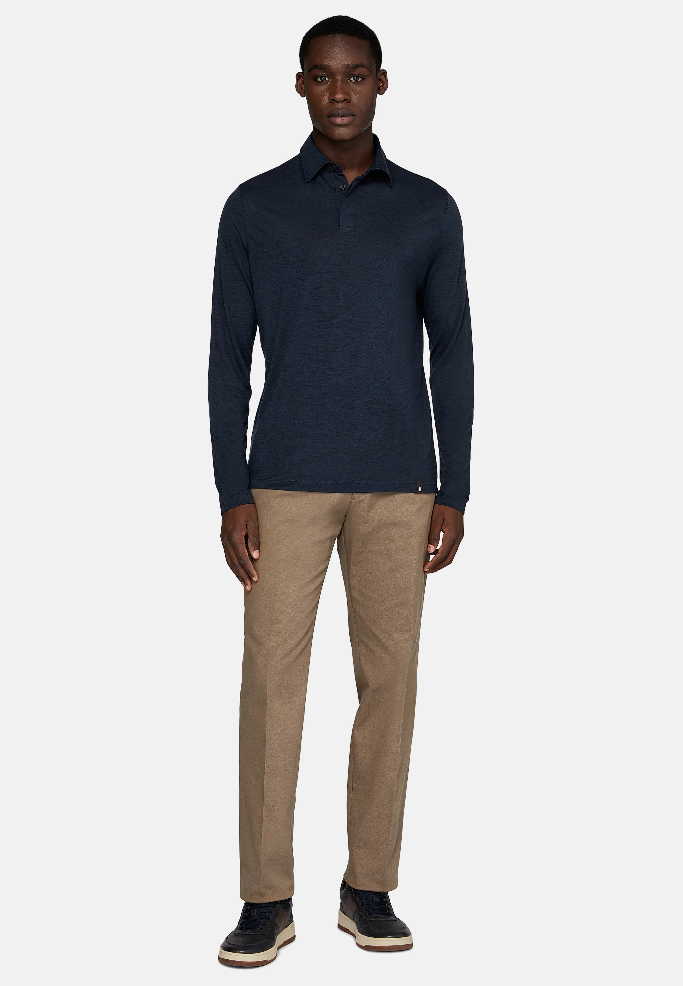 Polo In Wool Tencel