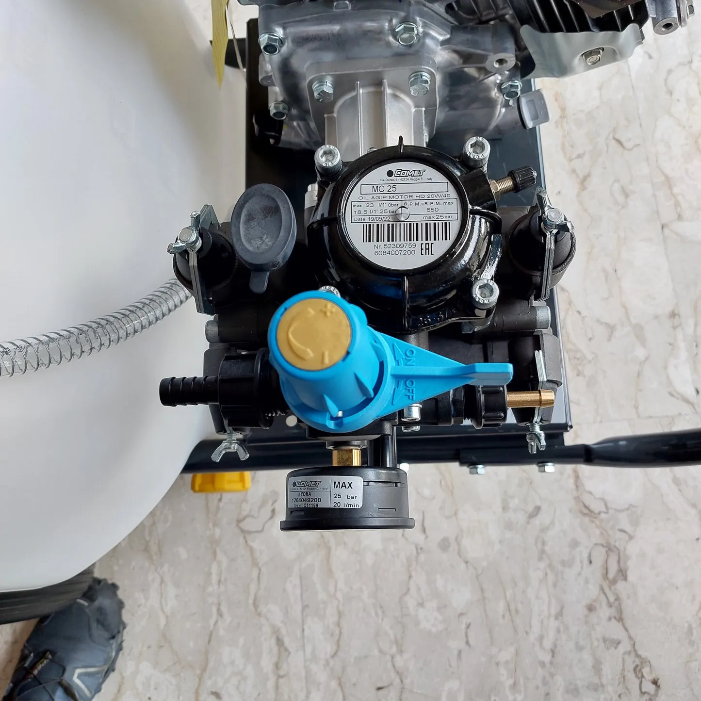 Pompa Irrorazione a Scoppio CON CARRIOLA LT. 120 MOTOPOMPA MC25 + AVVO