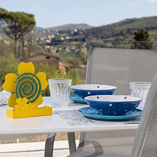 Porta Zampirone in Metallo Fiore Giallo. Portazampirone da interno o da esterno 17X5X18cm
