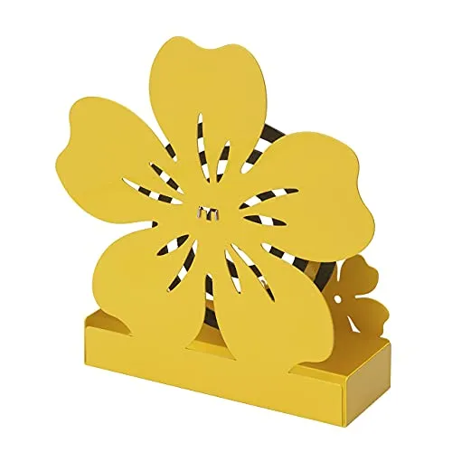 Porta Zampirone in Metallo Fiore Giallo. Portazampirone da interno o da esterno 17X5X18cm
