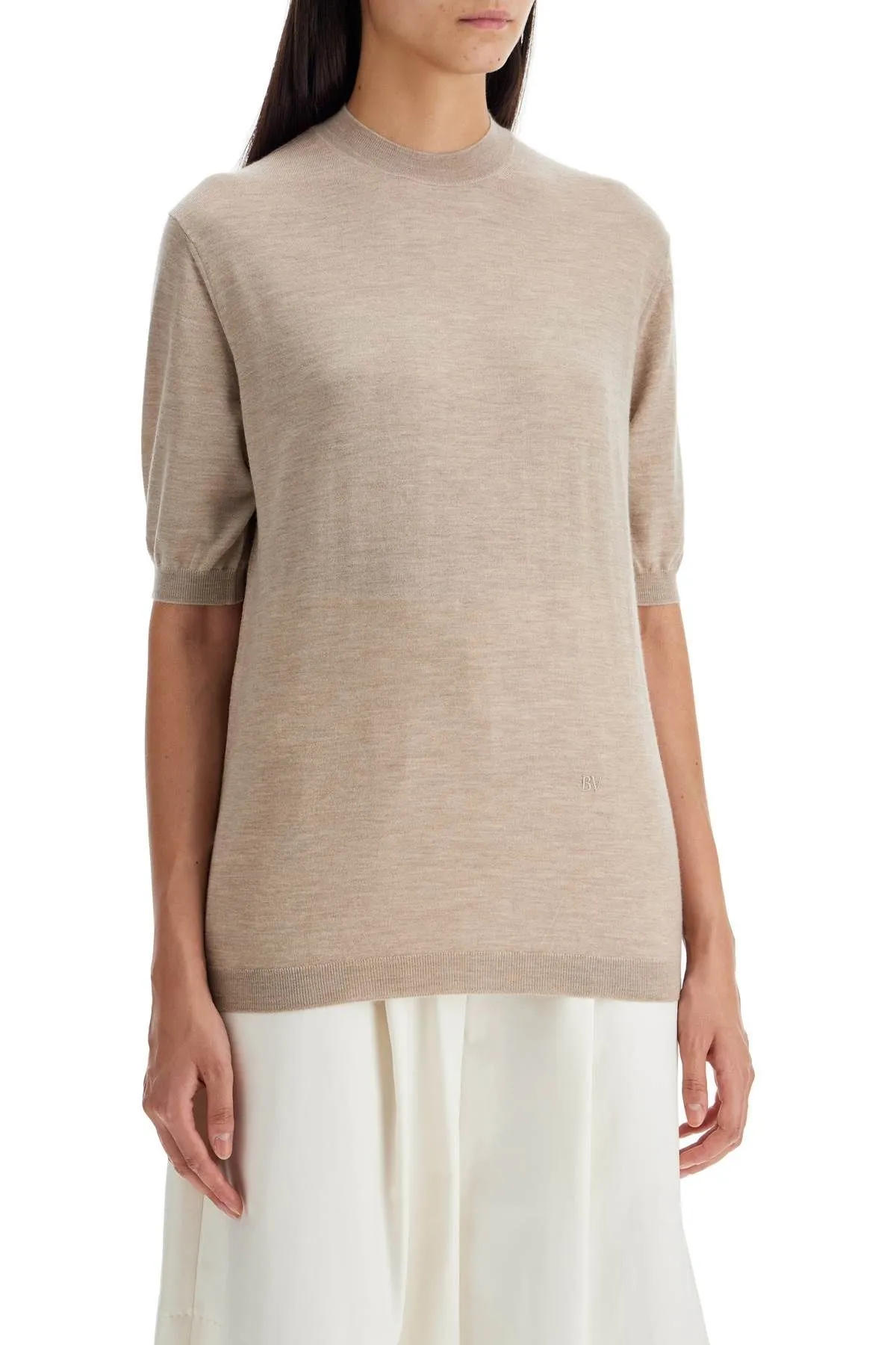 Pullover a maniche corte in cashmere