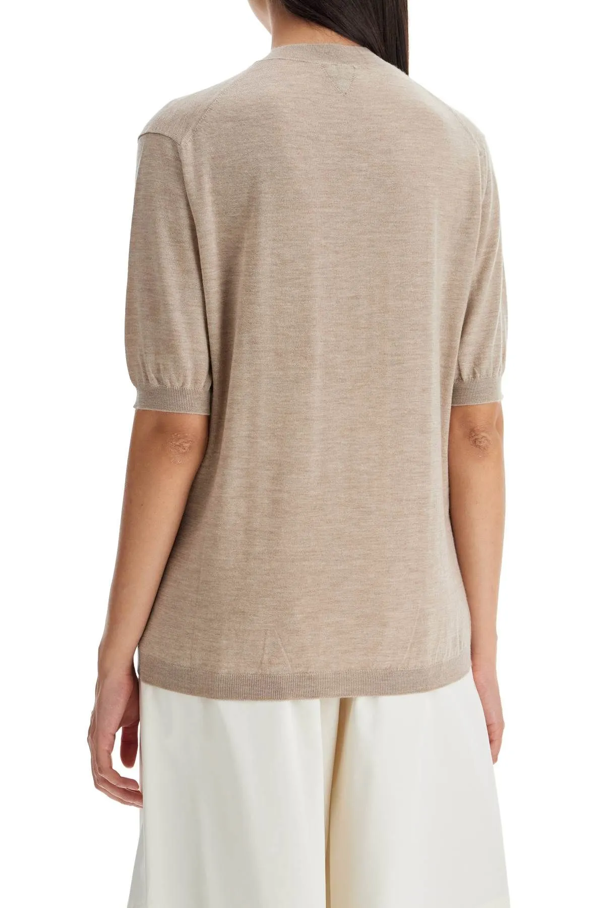 Pullover a maniche corte in cashmere