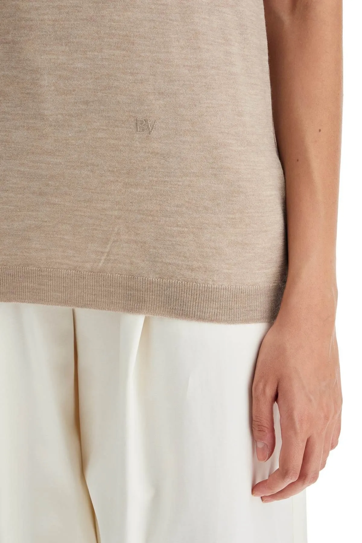 Pullover a maniche corte in cashmere