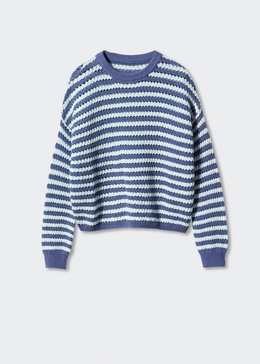 Pullover maglia traforata righe