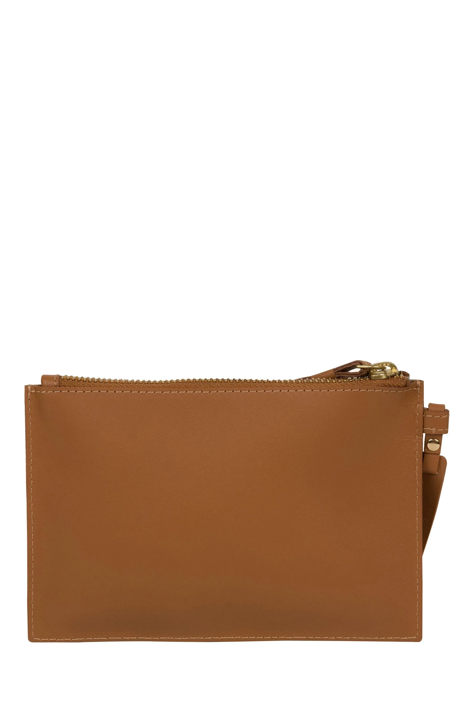 Pure Luxuries London - Arreton Vegetable - Pochette in pelle marrone chiaro