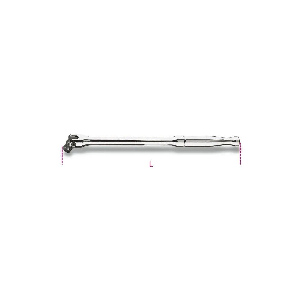 Quadro maschio 3/8"snodato con impugnatura in metallo cromato - Beta 910M/35